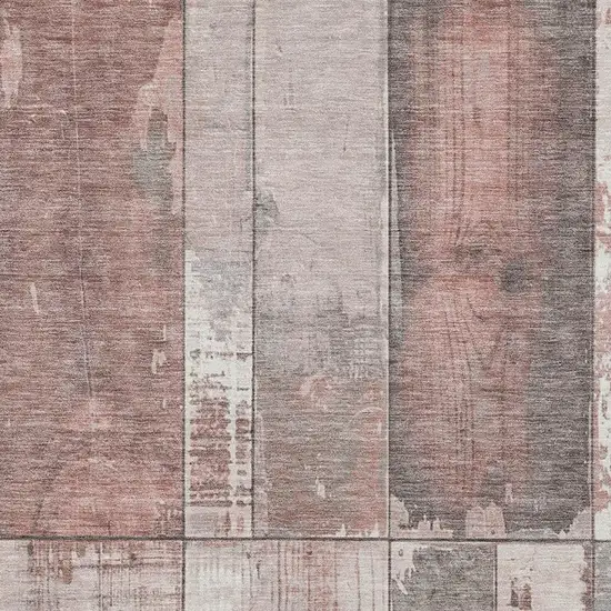 Copper And Gray Geometric Washable Indoor Outdoor Area Rug Photo 3