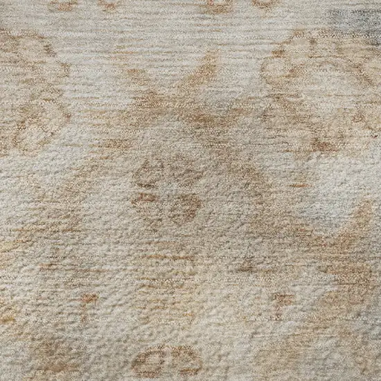 Copper And Gray Medallion Washable Area Rug With UV Protection Photo 8