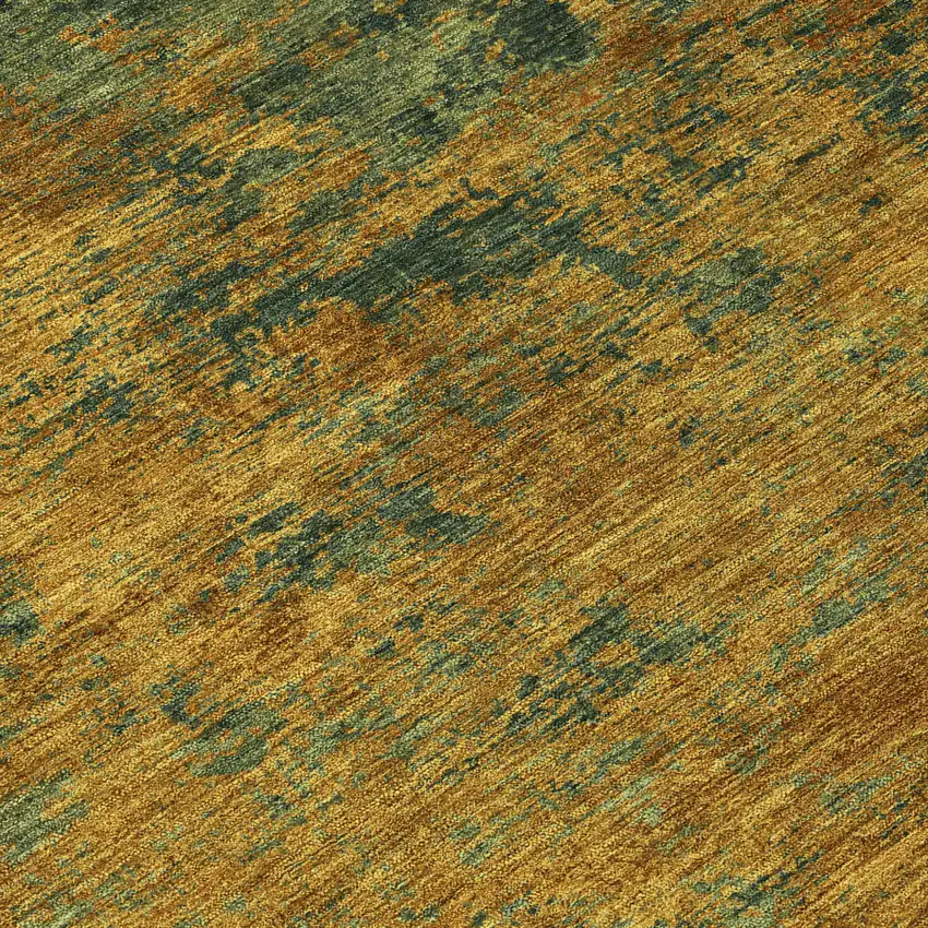 Copper And Green Abstract Washable Indoor Outdoor Area Rug Photo 8