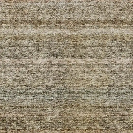 Copper And Green Striped Washable Indoor Outdoor Area Rug Photo 6
