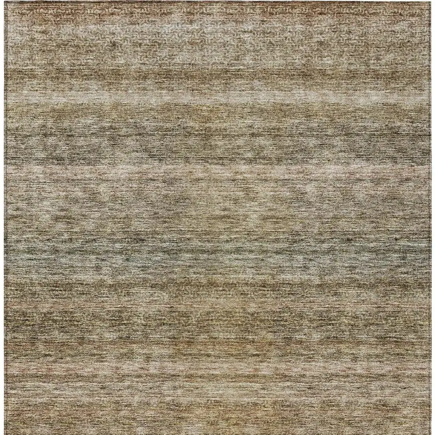 Copper And Green Striped Washable Indoor Outdoor Area Rug Photo 7