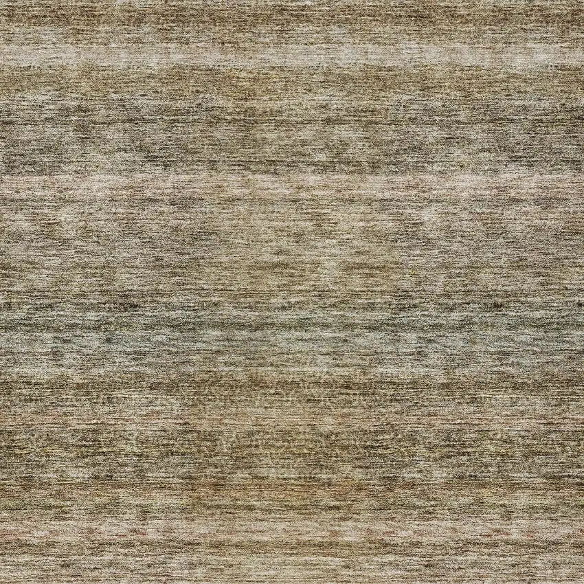 Copper And Green Striped Washable Indoor Outdoor Area Rug Photo 6