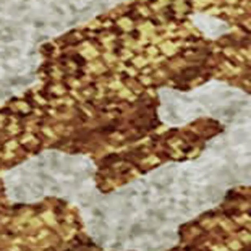 Copper And Ivory Abstract Washable Area Rug With UV Protection Photo 2