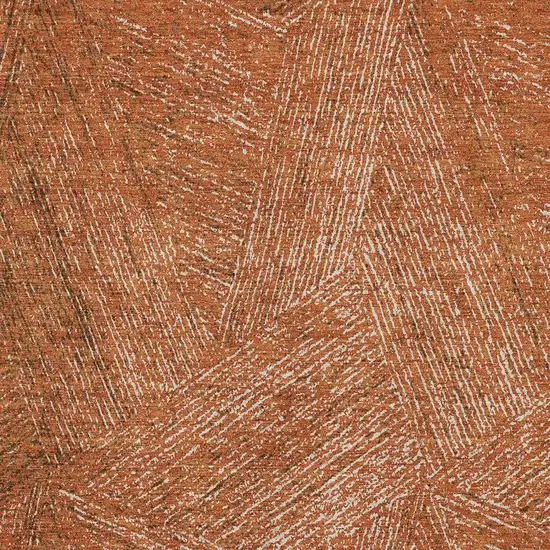 Copper And Ivory Abstract Washable Area Rug With UV Protection Photo 3