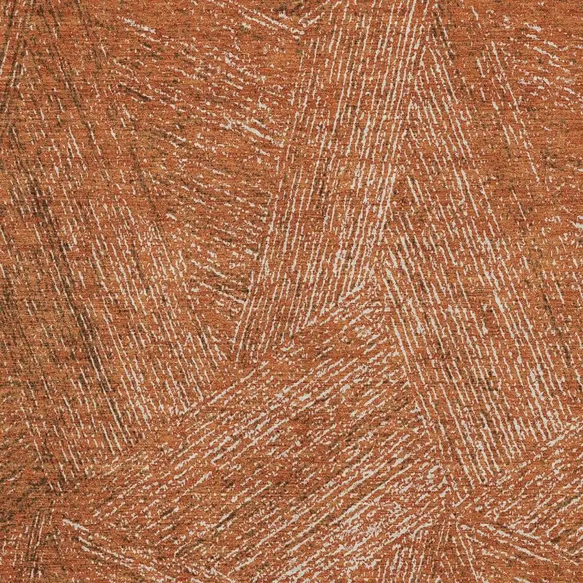 Copper And Ivory Abstract Washable Area Rug With UV Protection Photo 3