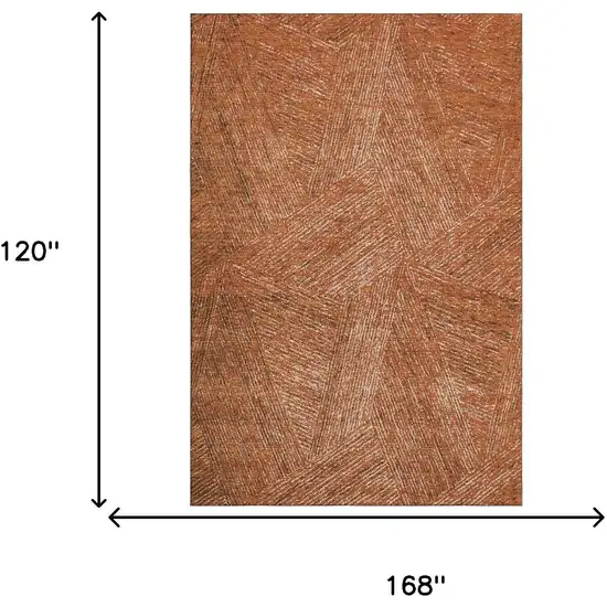 Copper And Ivory Abstract Washable Area Rug With UV Protection Photo 7