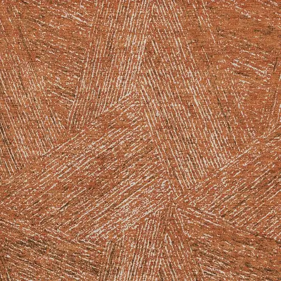 Copper And Ivory Abstract Washable Area Rug With UV Protection Photo 3
