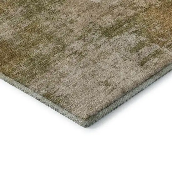 Copper And Ivory Abstract Washable Area Rug With UV Protection Photo 6
