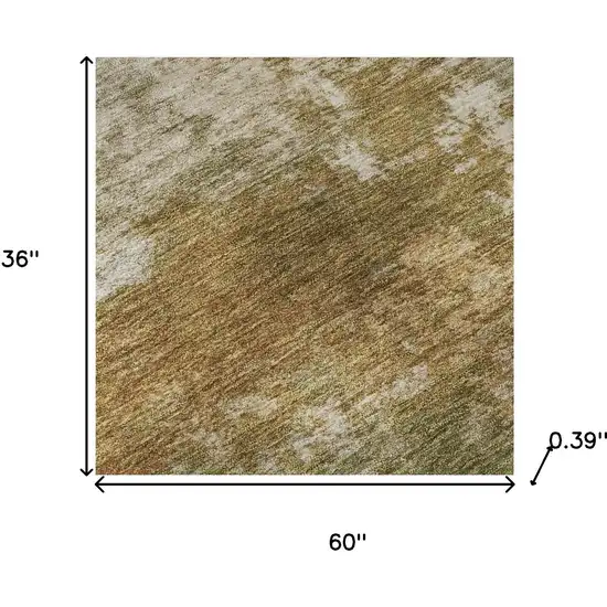 Copper And Ivory Abstract Washable Area Rug With UV Protection Photo 7