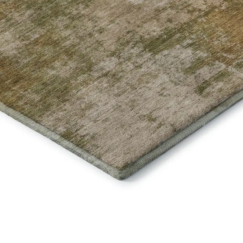 Copper And Ivory Abstract Washable Area Rug With UV Protection Photo 6