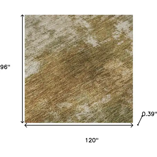 Copper And Ivory Abstract Washable Area Rug With UV Protection Photo 7