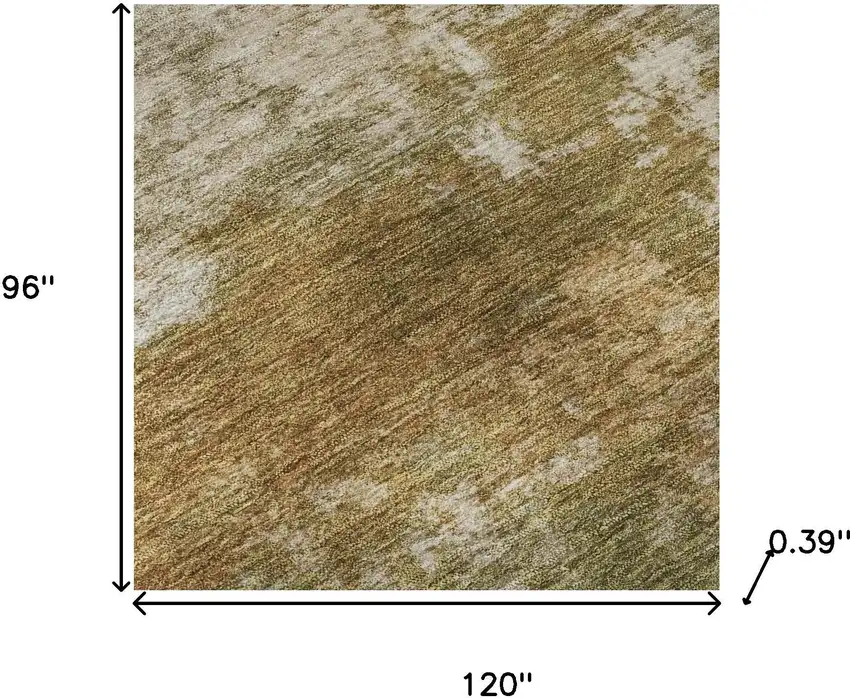 Copper And Ivory Abstract Washable Area Rug With UV Protection Photo 7