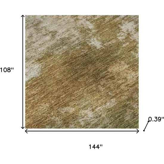 Copper And Ivory Abstract Washable Area Rug With UV Protection Photo 8