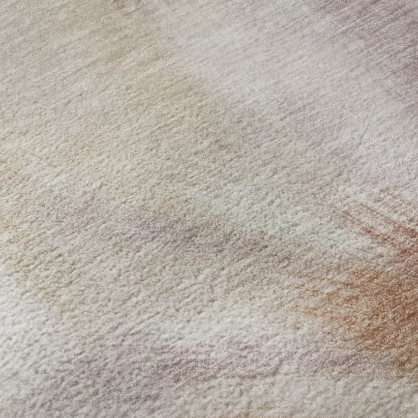 Copper And Ivory Abstract Washable Area Rug With UV Protection Photo 6