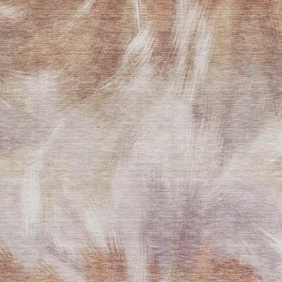 Copper And Ivory Abstract Washable Area Rug With UV Protection Photo 3