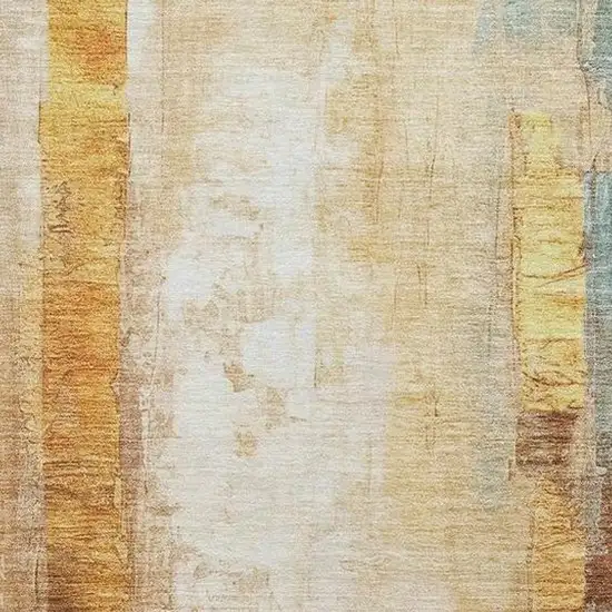 Copper And Ivory Abstract Washable Indoor Outdoor Area Rug Photo 3