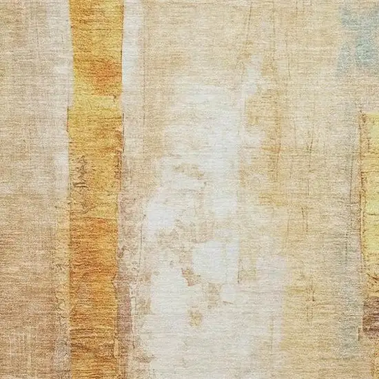 Copper And Ivory Abstract Washable Indoor Outdoor Area Rug Photo 3