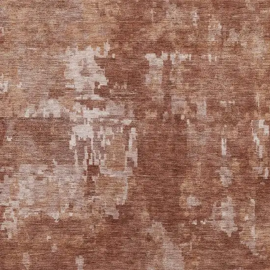 Copper And Ivory Abstract Washable Indoor Outdoor Area Rug Photo 8
