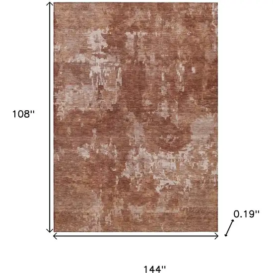 Copper And Ivory Abstract Washable Indoor Outdoor Area Rug Photo 3