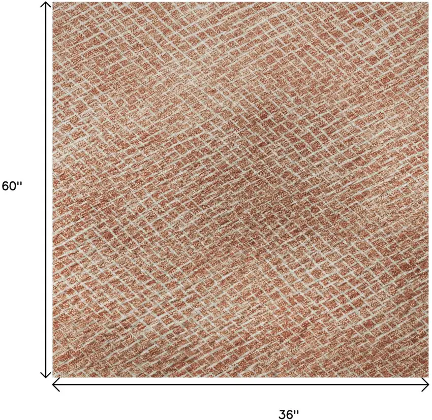 Copper And Ivory Geometric Washable Area Rug With UV Protection Photo 9