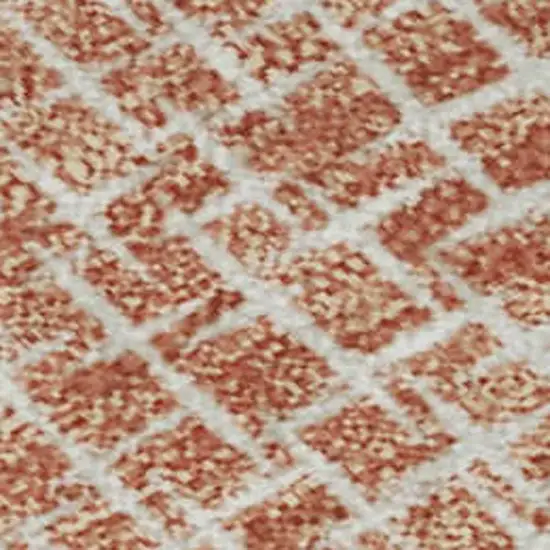Copper And Ivory Geometric Washable Area Rug With UV Protection Photo 2