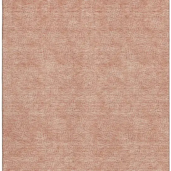Copper And Ivory Geometric Washable Area Rug With UV Protection Photo 4