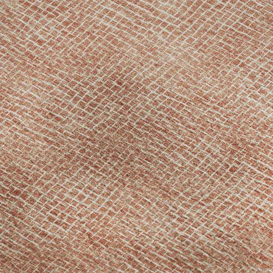 Copper And Ivory Geometric Washable Area Rug With UV Protection Photo 3