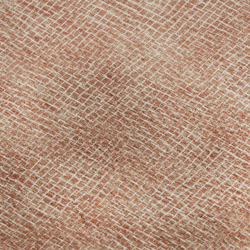 Copper And Ivory Geometric Washable Area Rug With UV Protection Photo 3