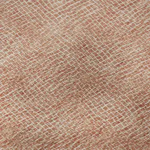 Photo of Copper And Ivory Geometric Washable Area Rug With UV Protection