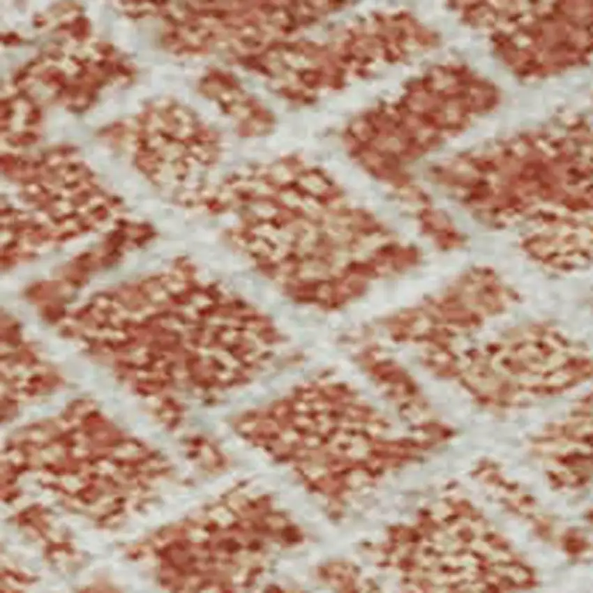 Copper And Ivory Geometric Washable Area Rug With UV Protection Photo 2