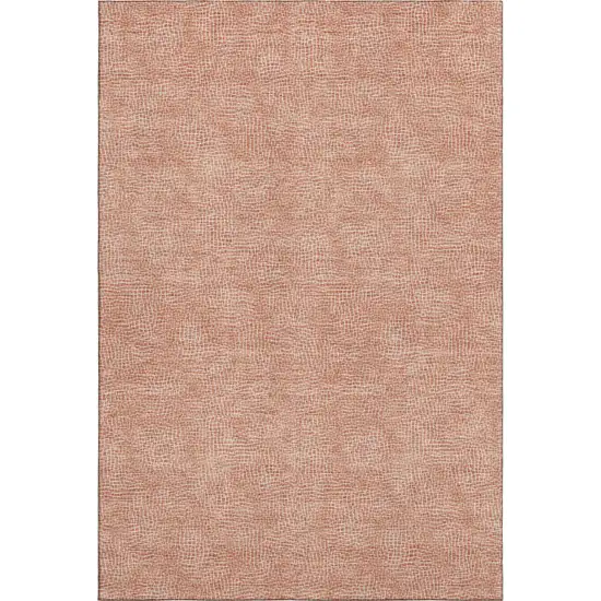 Copper And Ivory Geometric Washable Area Rug With UV Protection Photo 5