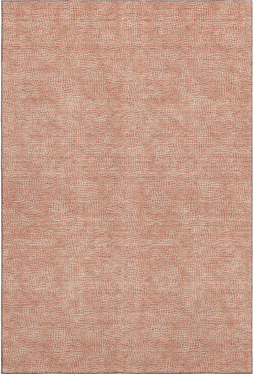 Copper And Ivory Geometric Washable Area Rug With UV Protection Photo 5