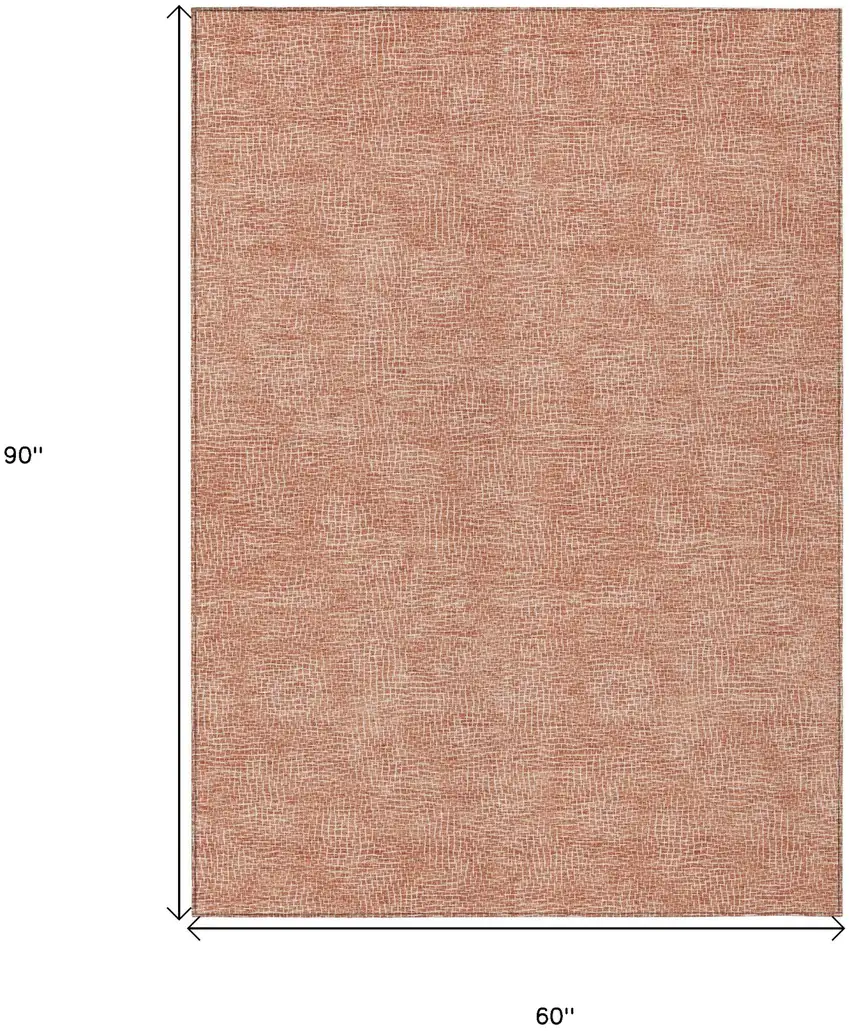 Copper And Ivory Geometric Washable Indoor Outdoor Area Rug Photo 6