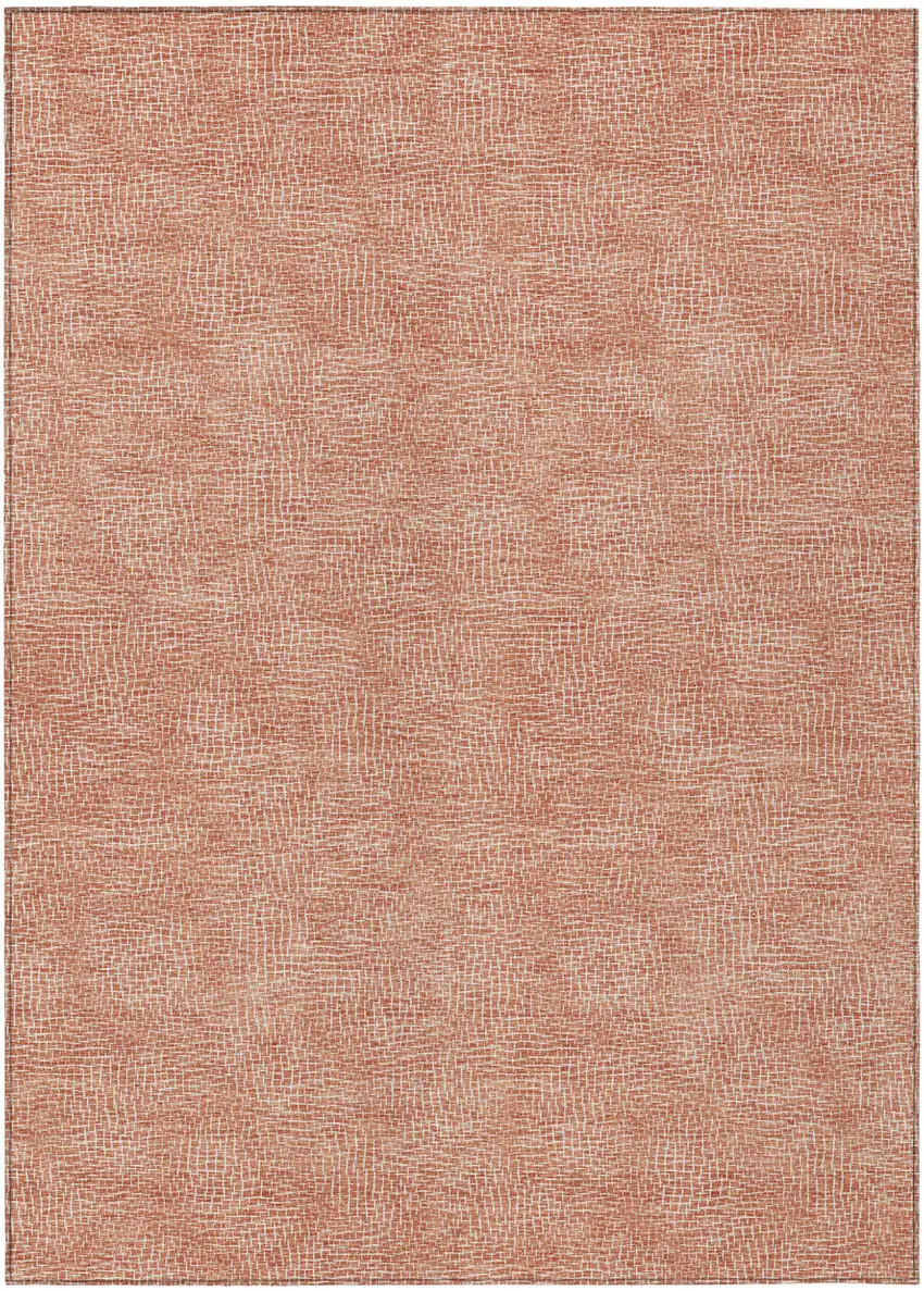 Copper And Ivory Geometric Washable Indoor Outdoor Area Rug Photo 2