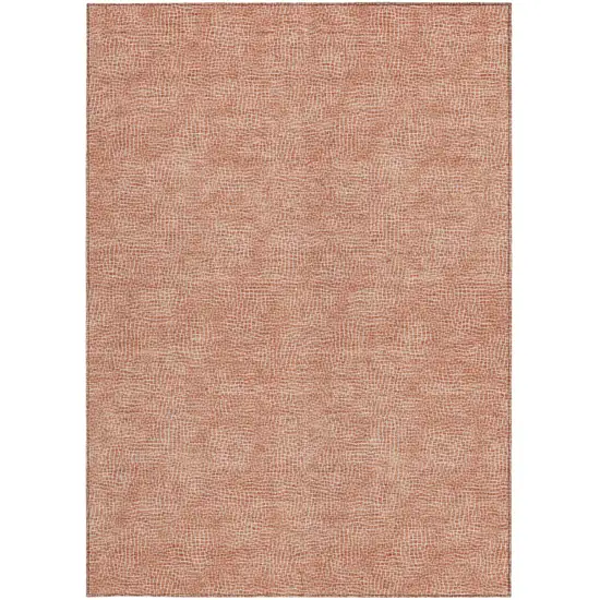 Copper And Ivory Geometric Washable Indoor Outdoor Area Rug Photo 5