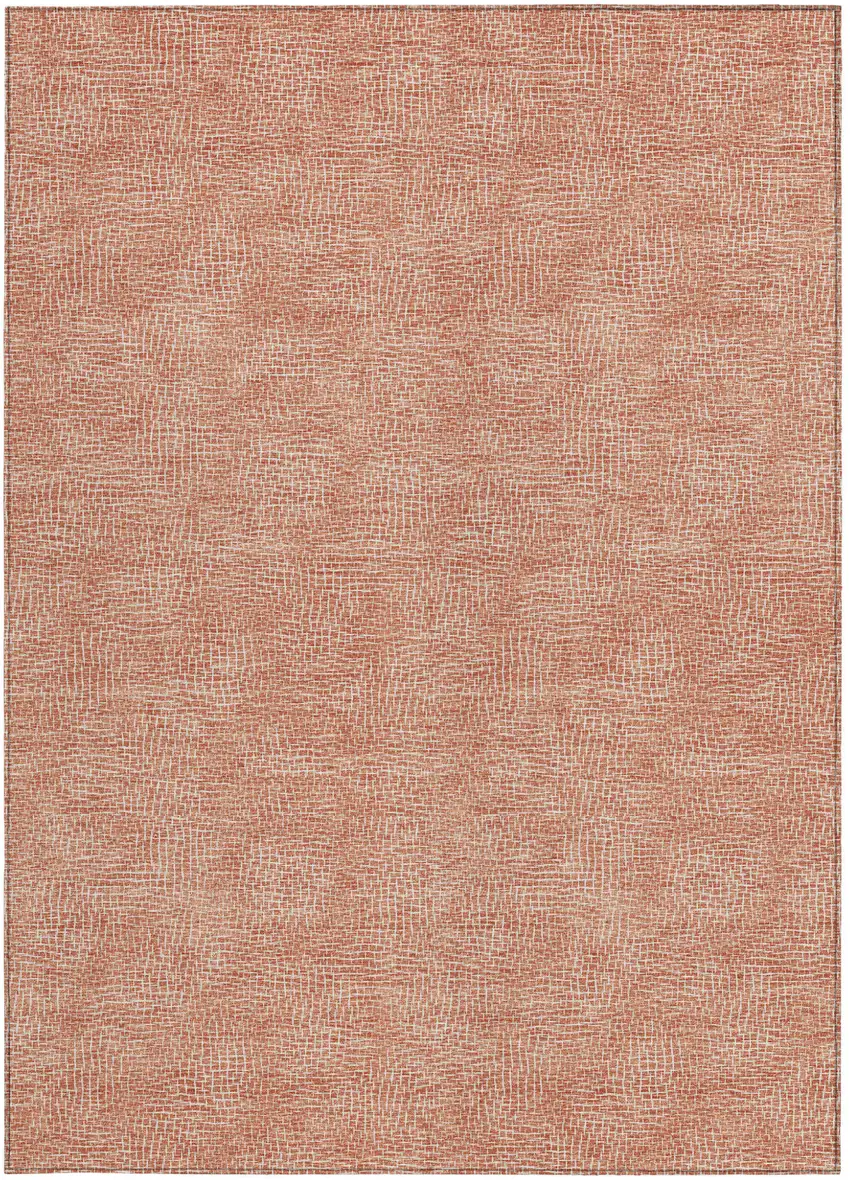 Copper And Ivory Geometric Washable Indoor Outdoor Area Rug Photo 5