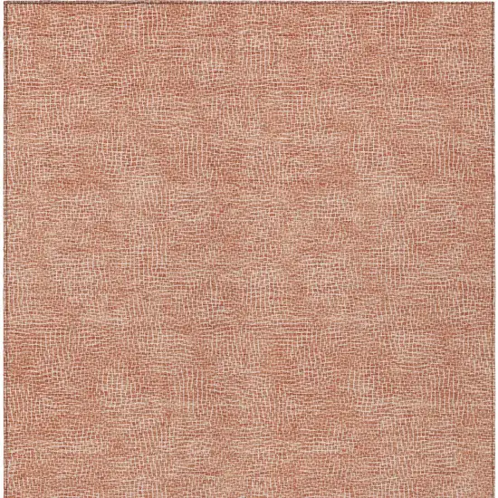 Copper And Ivory Geometric Washable Indoor Outdoor Area Rug Photo 4