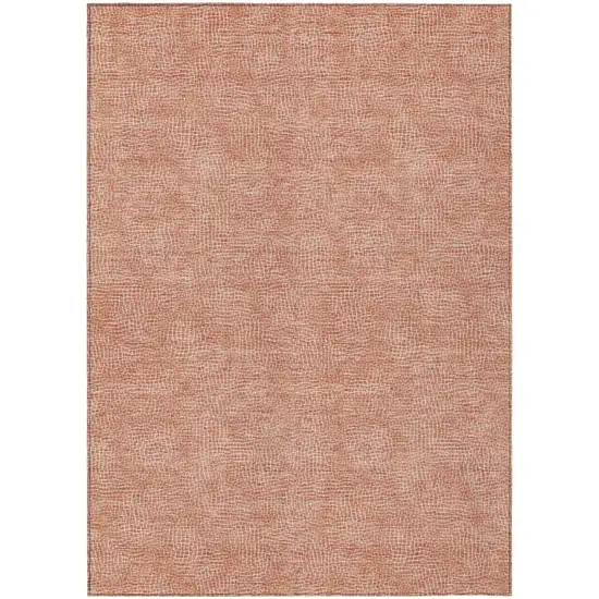 Copper And Ivory Geometric Washable Indoor Outdoor Area Rug Photo 2