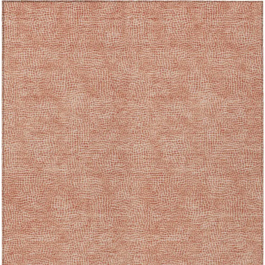 Copper And Ivory Geometric Washable Indoor Outdoor Area Rug Photo 5