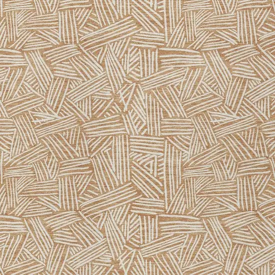 Copper And Ivory Geometric Washable Indoor Outdoor Area Rug Photo 3
