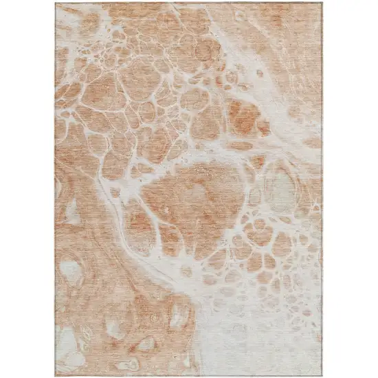 Copper And Ivory Nautical Washable Indoor Outdoor Area Rug Photo 6