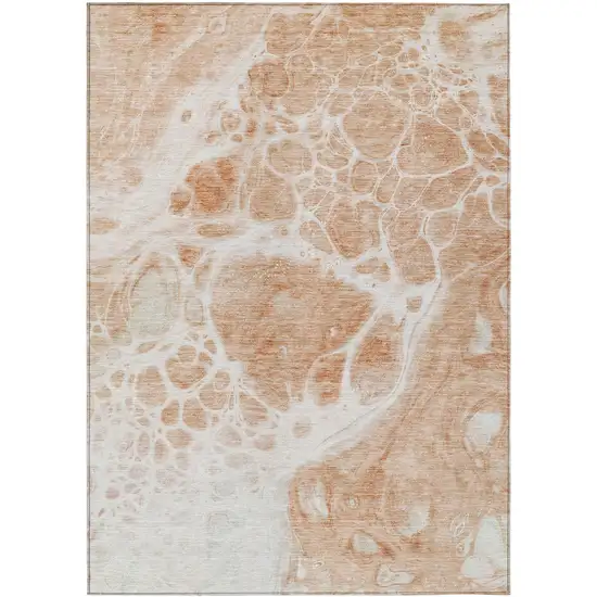 Copper And Ivory Nautical Washable Indoor Outdoor Area Rug Photo 2