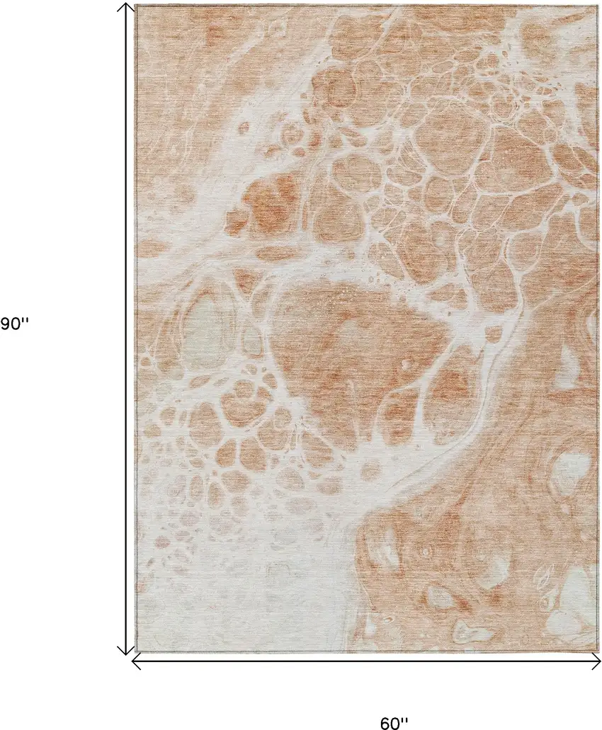 Copper And Ivory Nautical Washable Indoor Outdoor Area Rug Photo 3