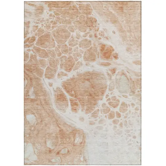 Copper And Ivory Nautical Washable Indoor Outdoor Area Rug Photo 7