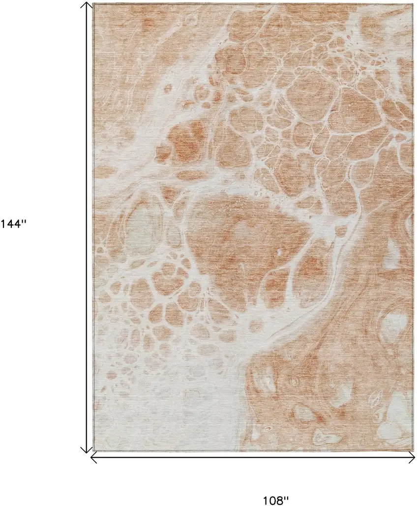 Copper And Ivory Nautical Washable Indoor Outdoor Area Rug Photo 3