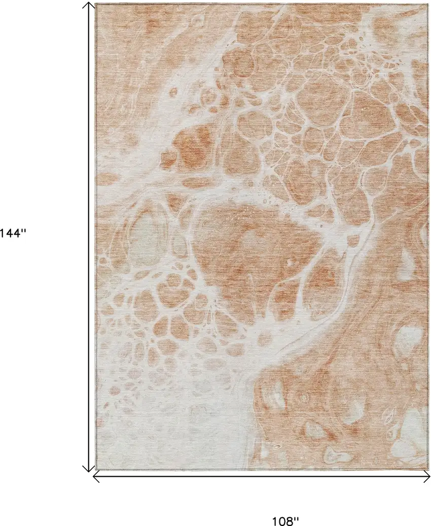 Copper And Ivory Nautical Washable Indoor Outdoor Area Rug Photo 3