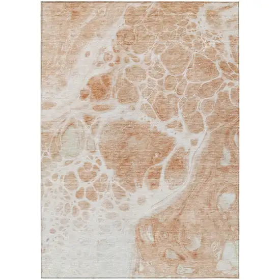 Copper And Ivory Nautical Washable Indoor Outdoor Area Rug Photo 2