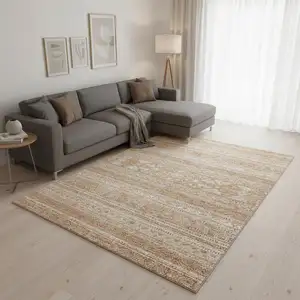 Photo of Copper And Ivory Southwestern Washable Area Rug With UV Protection