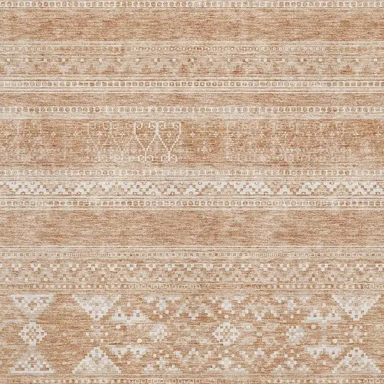 Copper And Ivory Southwestern Washable Area Rug With UV Protection Photo 4