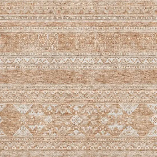 Copper And Ivory Southwestern Washable Area Rug With UV Protection Photo 4
